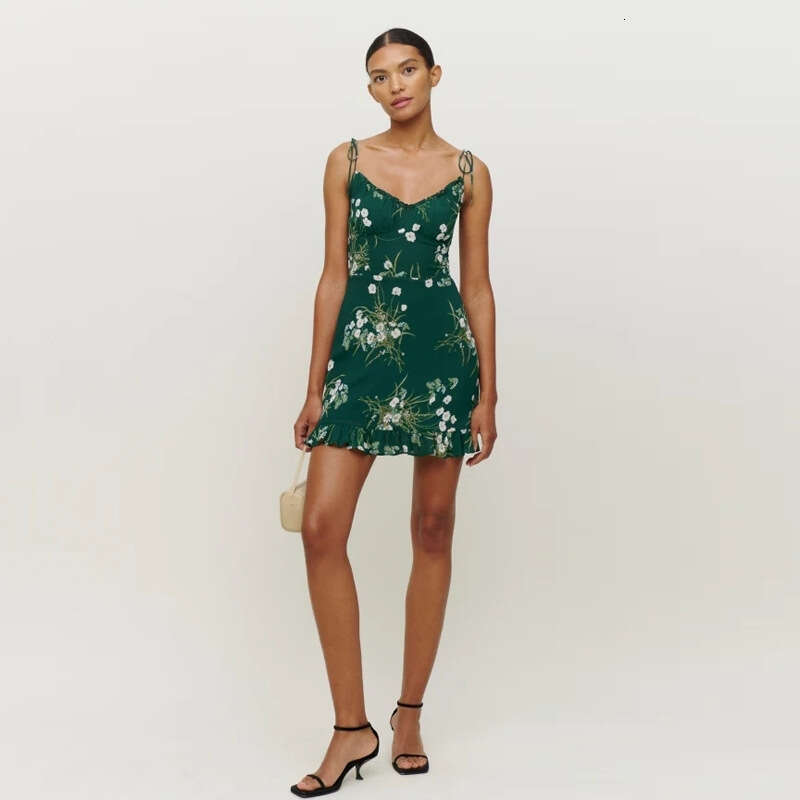 Designer Dresses for Women Dress Designer Womens Dress Sexy N462 Summer 2025 Printed Short V-neck Sexy Slim Fit Strap Dress French Style Womens Fashio