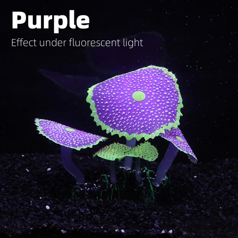 Soft Silica Gel Coral Aquarium Decorations Glow in The DarkGlowing Coral Ornaments for Fish Tank Decorations 250613