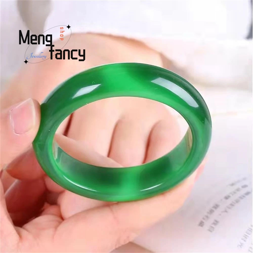 Natural Cats Eye Stone Green Pink Color 12-25mm Wide Jade Bangle High-grade Exquisite Elegant Quality Fashion Jewelry 250616
