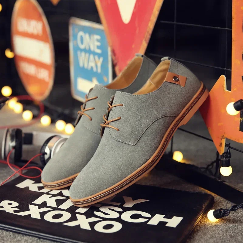 Suede Shoes for Men Dress Classic Comfortable Party Wedding Oxford Casual Shoe Large Size Flats 250612
