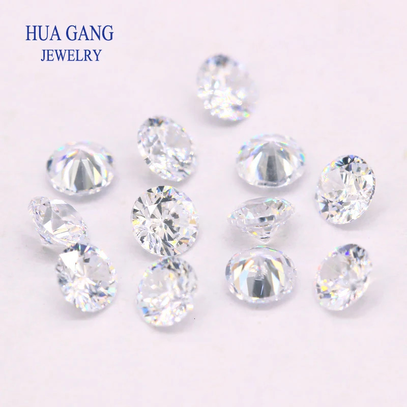 1000pcs/bag AA Grade White 0.8~5.0mm Loose Zircon Stone Brilliant Round Cut Cubic Zirconia Stones For Jewelry Making DIY 250617
