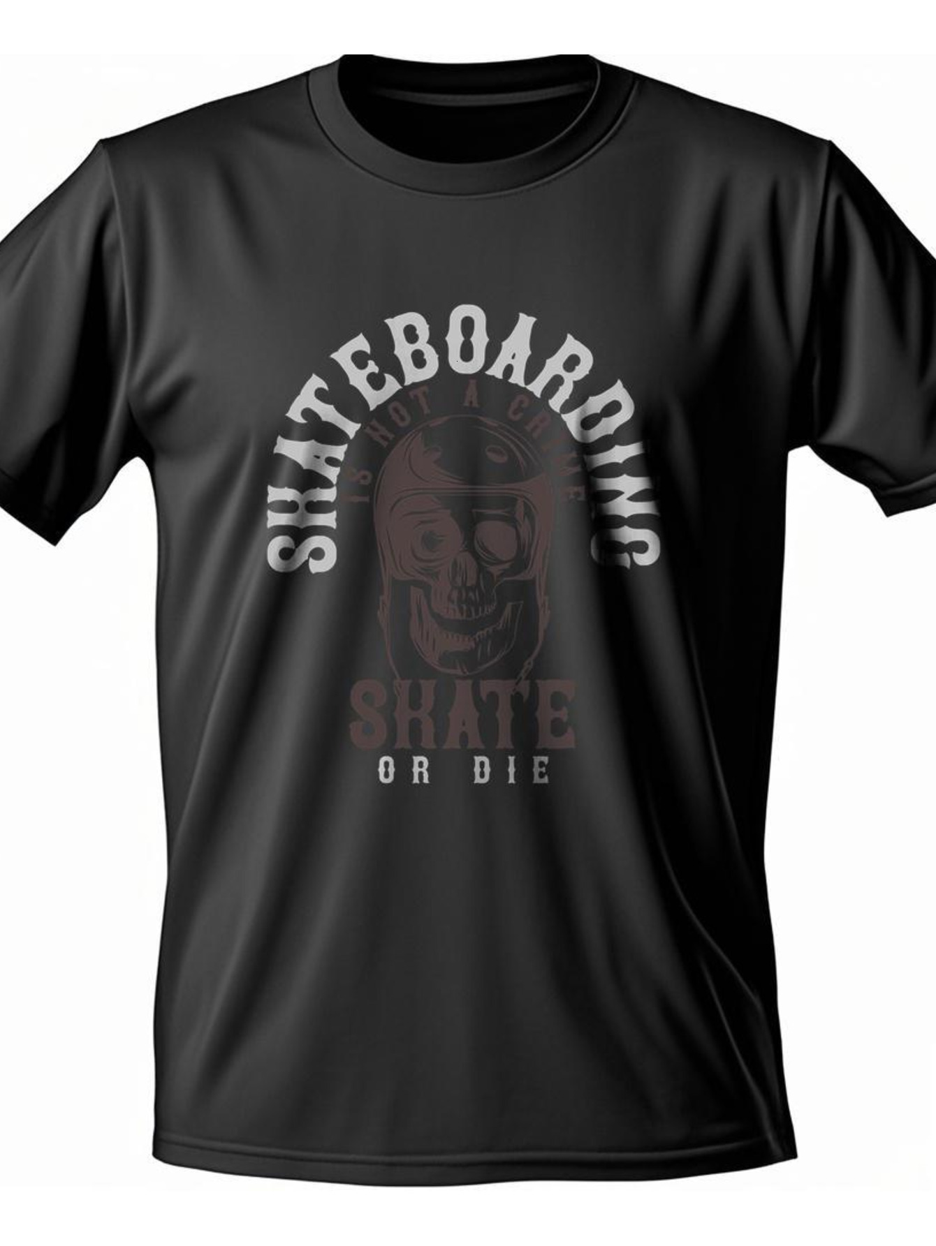 Dongdumaoyi Black 180G Men White Short Sleeve Adult Text S-3Xl Round Collar Skull T Shirts Cotton d43f