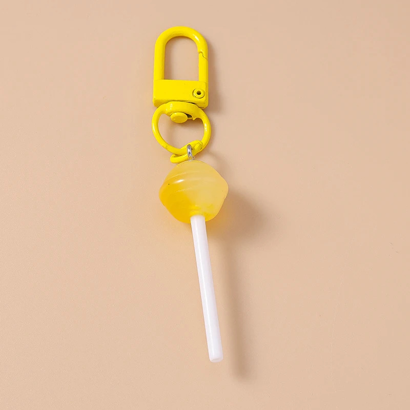 Cute Resin Candy Lollipop Keychain Mini 3D Simulation Food Key Rings for Women Girls Handbag Pendant DIY Kids Jewelry Gifts 250616