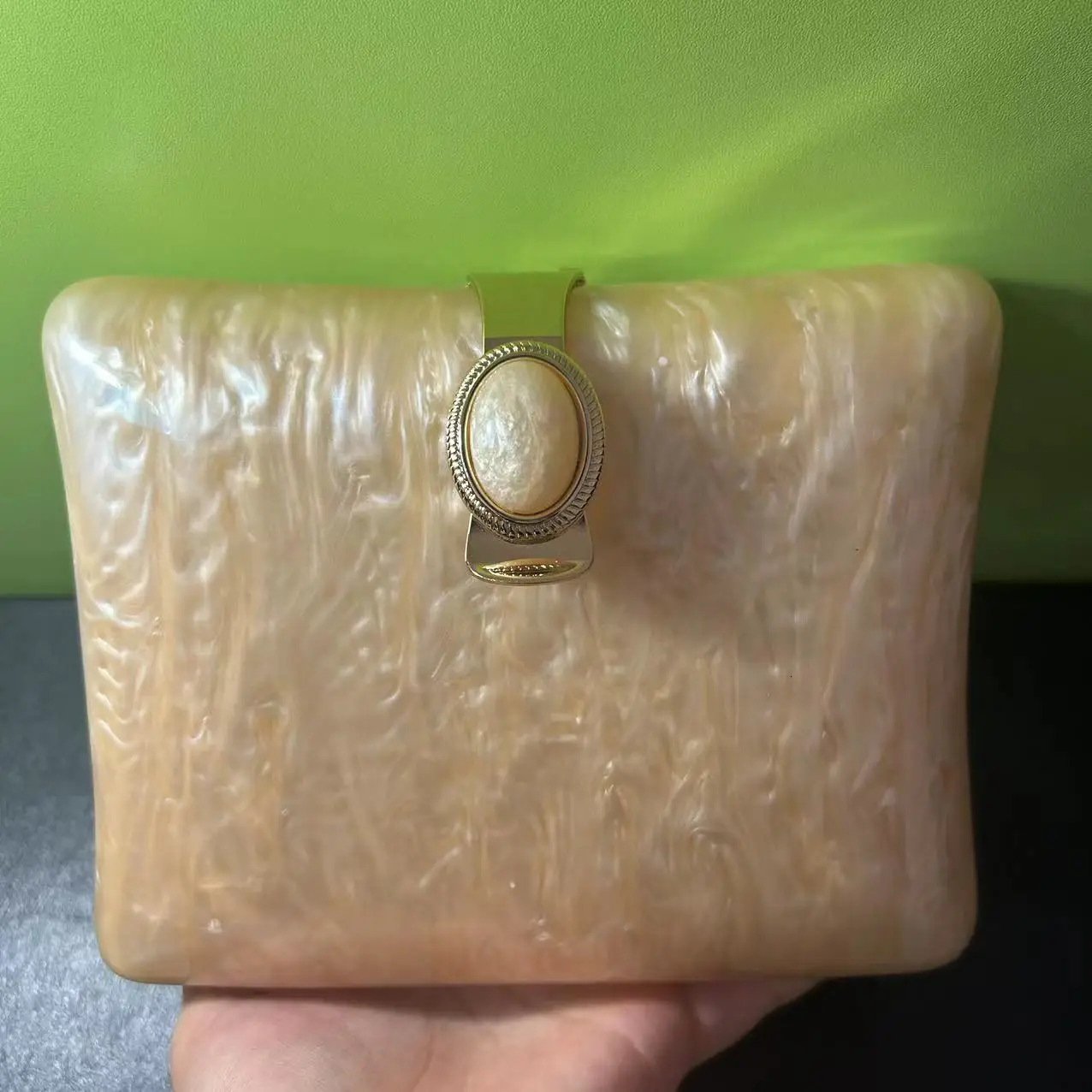 Designer Pearl Women Acrylic Evening Bags Luxury Lady Solid White Clutch Purse Vintage Party Prom Cute Casual Handbags 250614