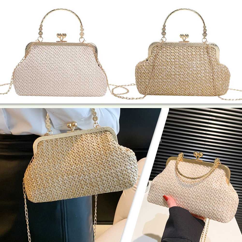 Chain Women Evening Bag Clip Hand-Woven Handbags Fashion Casual Elegant Exquisite Handmade Temperament for Travel Street Photo Z250617