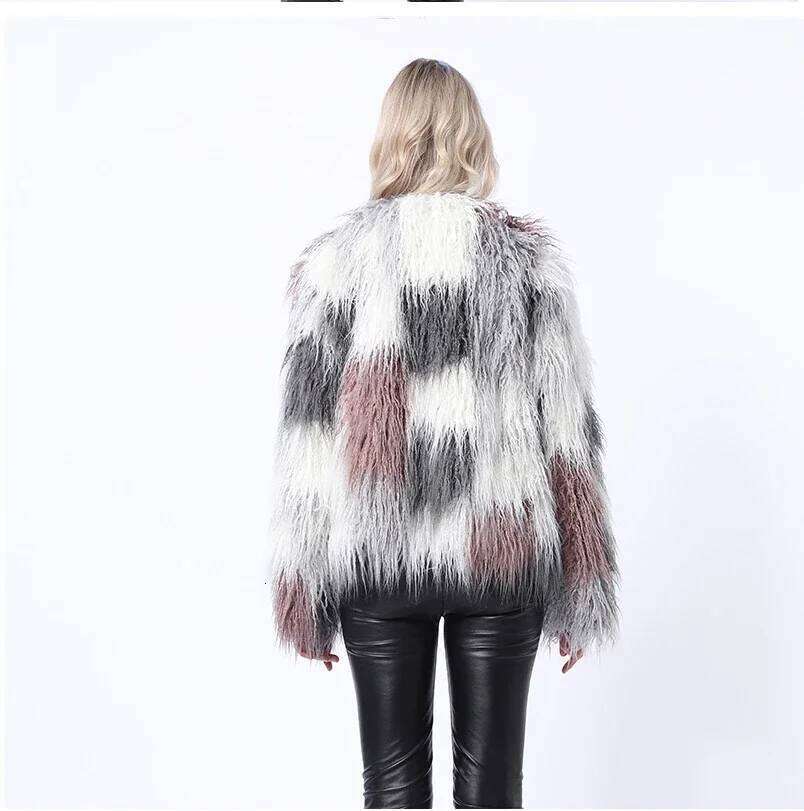 European Style Winter Fall Fashion Women Long Faux Fox Fur Warm Coat Jacket , Woman 2025 New 4xl 3xl Coats Jackets