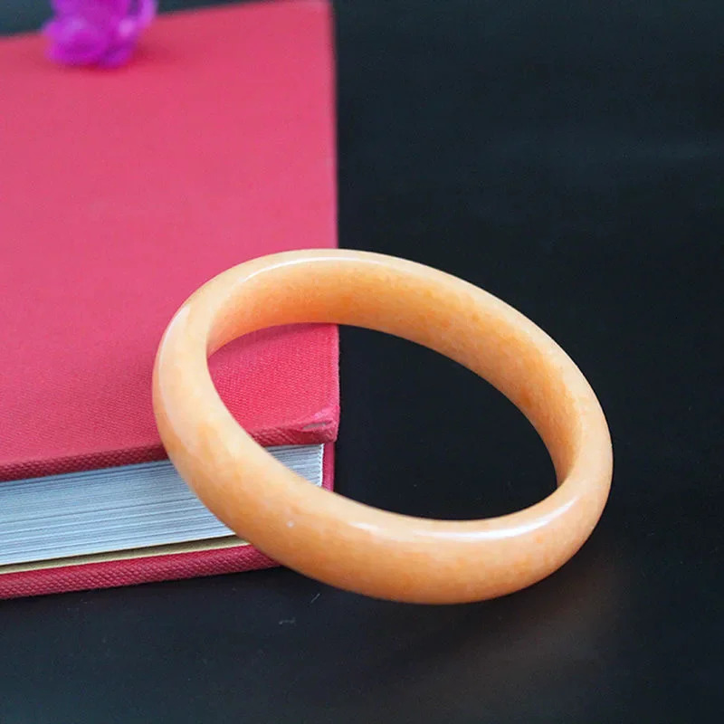 Genuine Natural Yellow Jade Bangle Bracelet Charm Jewellery Fashion Accessories Hand-Carved Lucky Amulet Gifts for Women Her Men 250616