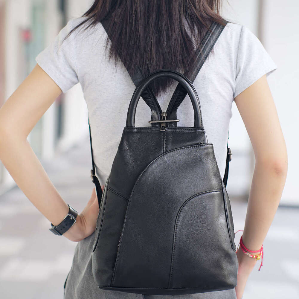 Top Layer Cowhide Women's Genuine Leather High-End Handbag Multifunctional Shoulder Bag Large Capacity Backpack Trendy Women