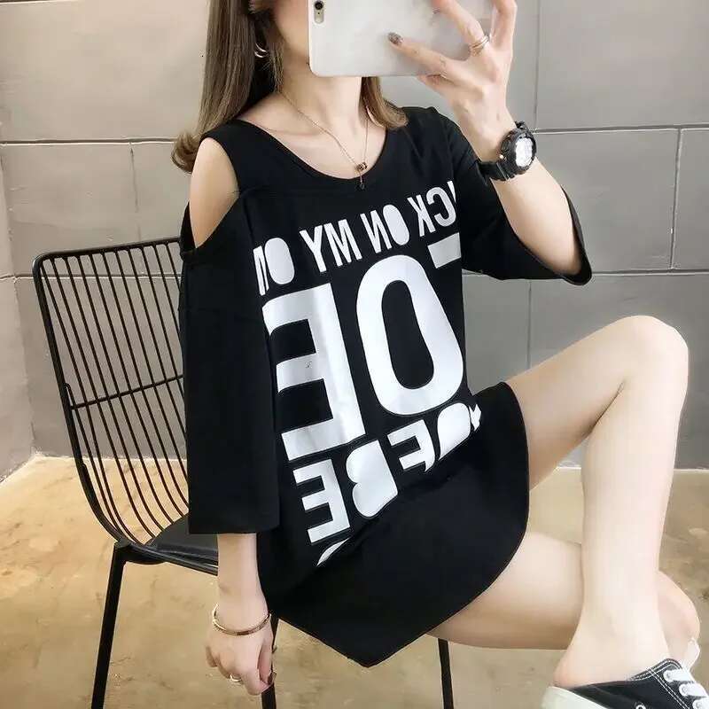Tops Woman Coquette Clothes Sexy Off Shoulder Short Sleeve Baggy Graphic T Shirt for Women Korean Reviews Many with Sleeves Kpop