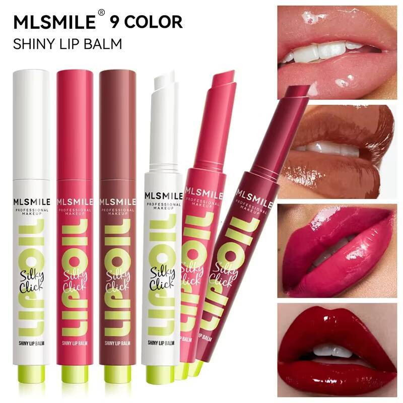 9 Colors Waterproof Long Lasting Press Lipstick Easy To Color Moisturizing Pearl Mirror Solid Gloss Lip Care Cosmetics happy
