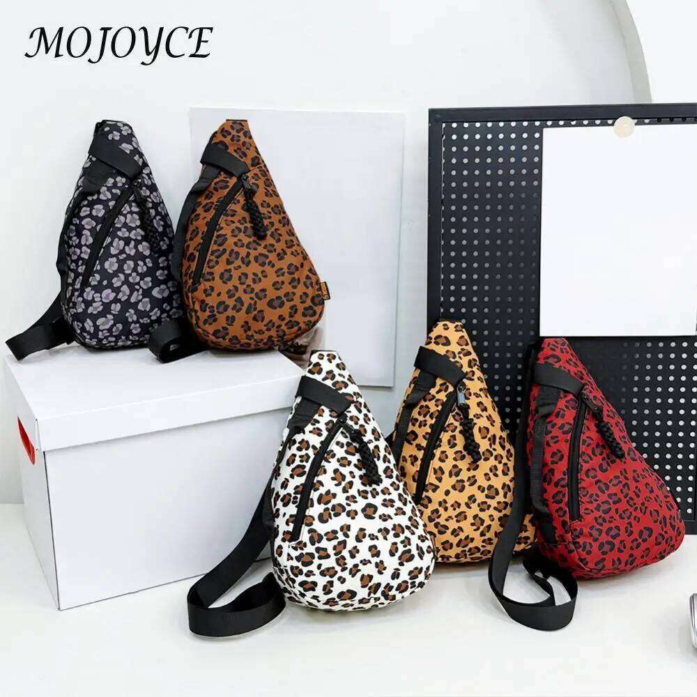 Women Leopard Print with Adjustable Strap All Match Crossbody Sports Chest Female Travel Commute Bag bag