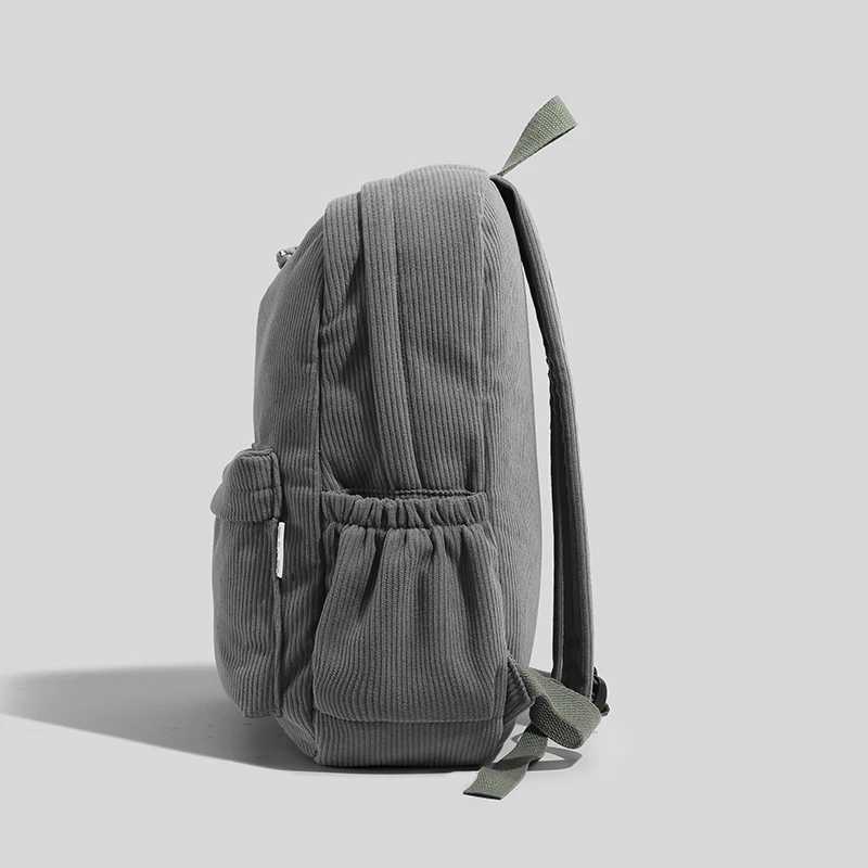 Fashion corduroy backpacklarge capacity school bag with adjustable shoulder straps suitable for schooltravel daily commuting Z250617