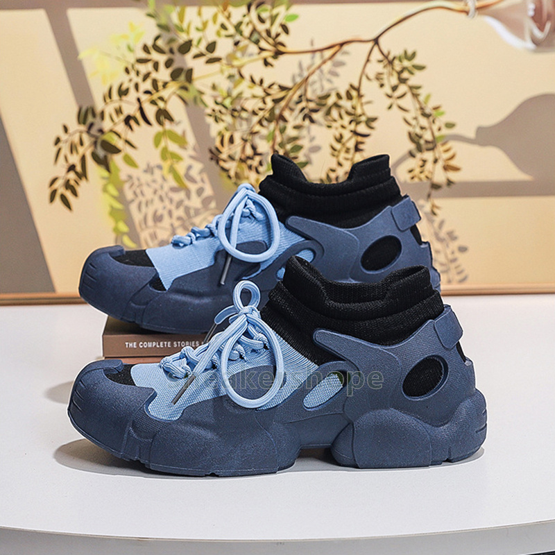2025 New Designer Shoes platform sneakers womens trainers Mesh breathable socks shoes Trendy Lace Up design Casual Comfortable summer autumn women sho