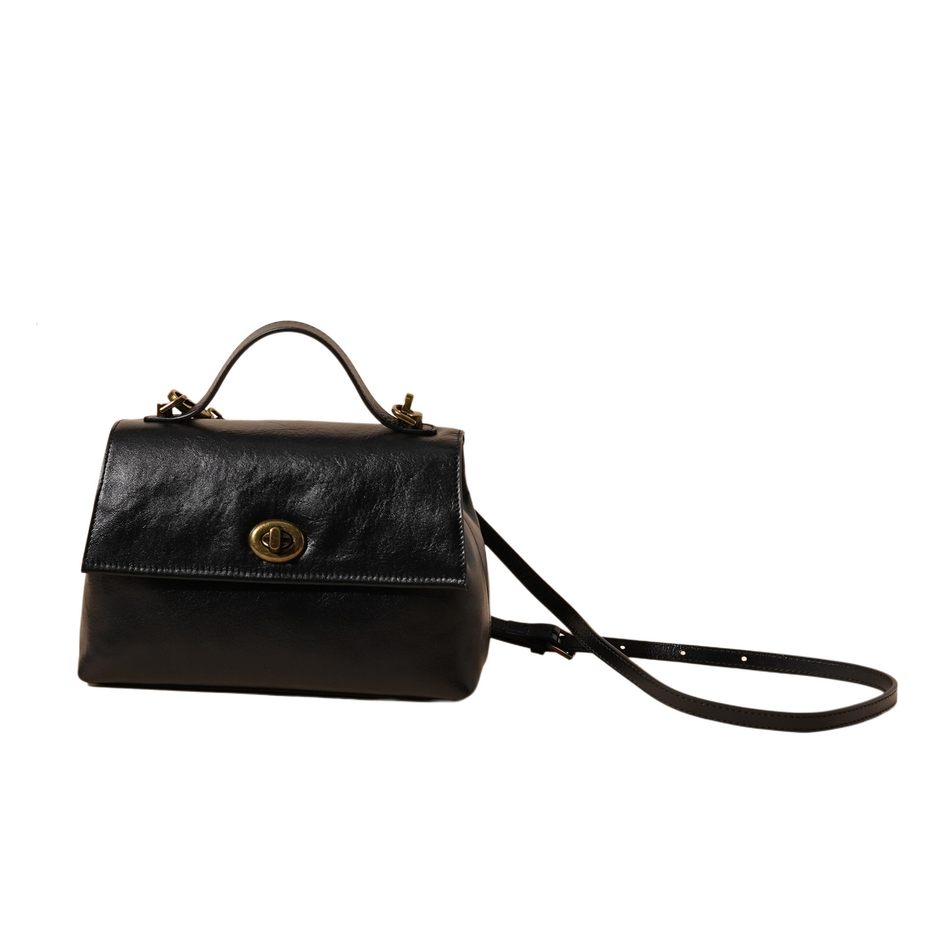Women's Fashionable Leather Shoulder Bag Free Shipping Designer Retro Small Square Bag Flip Cover Mailman Bag Commuter Crossbody Bag Handbag