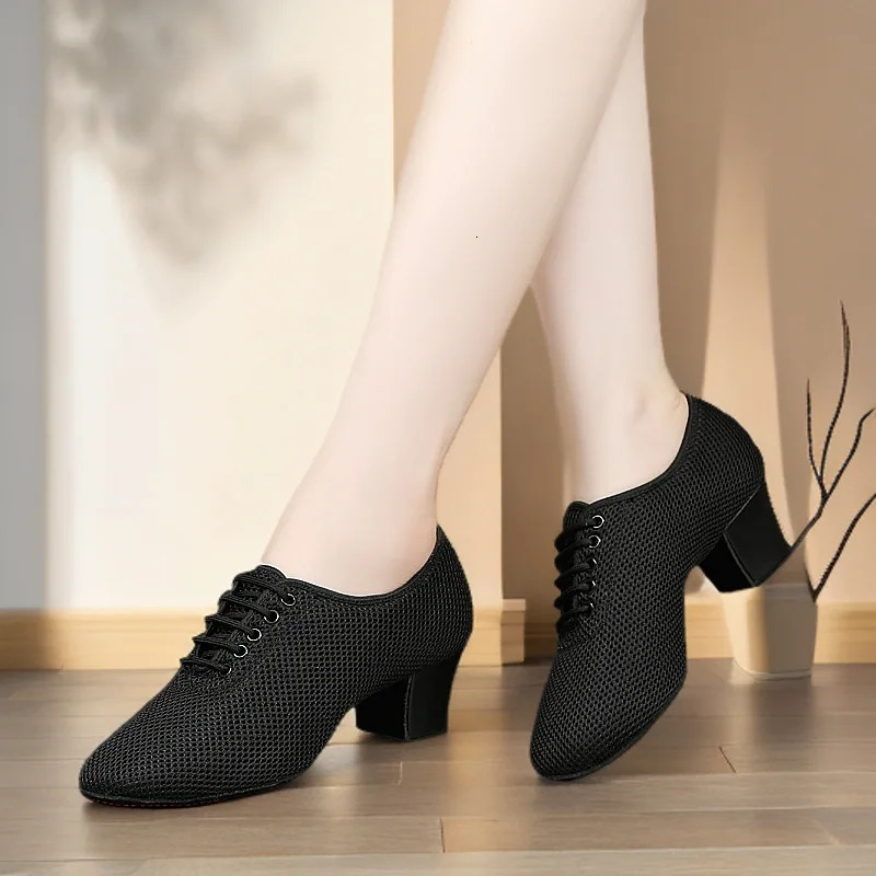 Latin Dance Shoes For Women Social Dance Teacher Shoes square Dance Sailor Modern Dance Mesh Surface Breathability Sneakers 250613