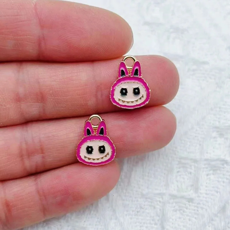 12 pieces of alloy animal rabbit jewelry cartoon pendant DIY earrings necklace jewelry making crafts accessories 250609