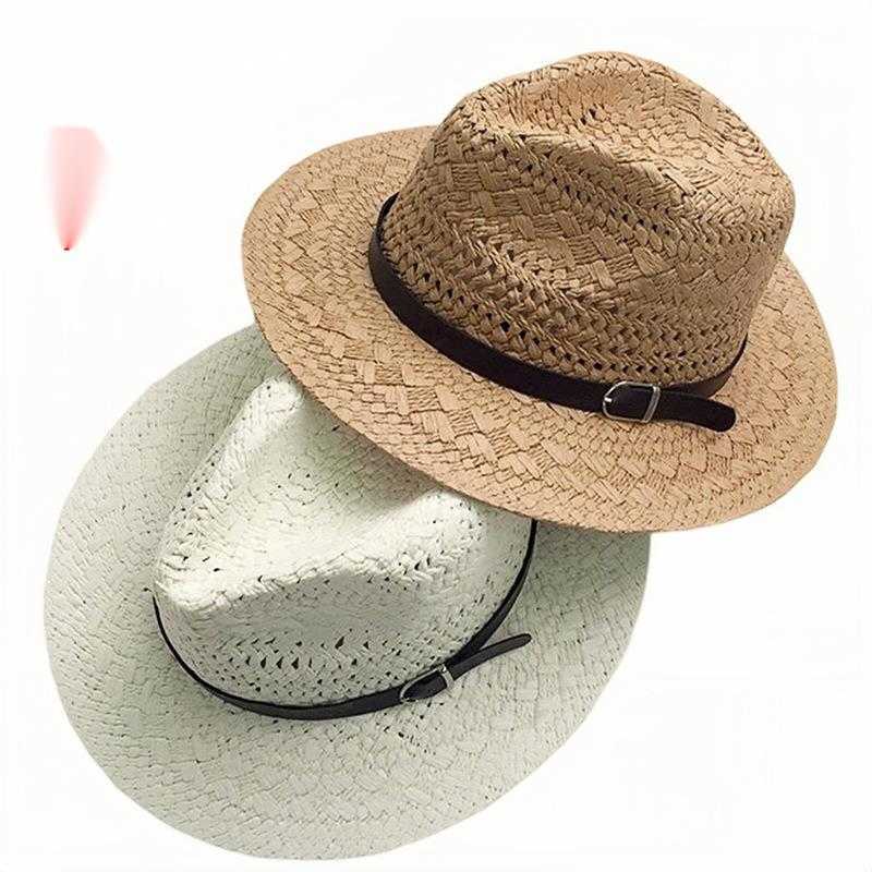 Summer Hat for Women, Sun Protection Visor Hat with Belt Buckle, Versatile Beach Woven Straw Hat, Outdoor Travel Sun Hat 250615