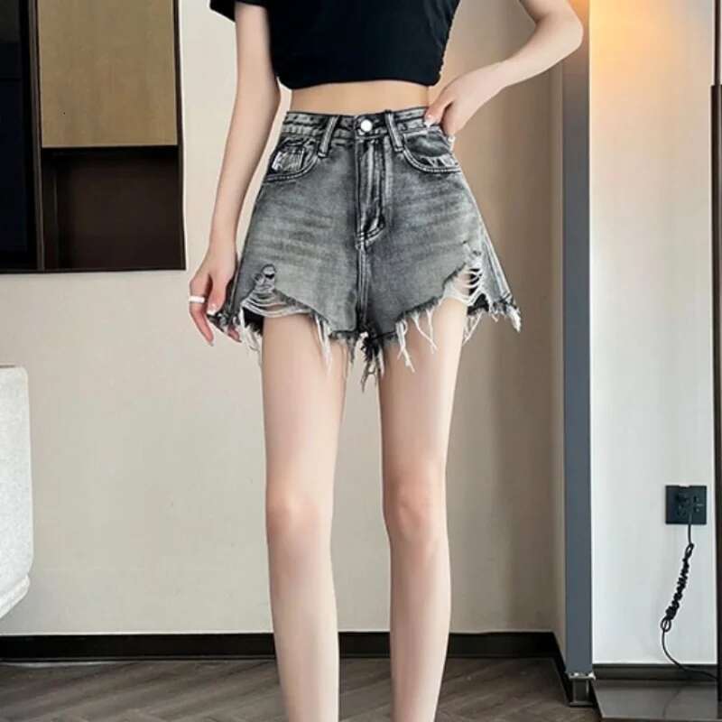 Denim Short Pants for Woman To Wear High Waist Womens Shorts Ripped Sexy Casual Elegant Aesthetic Korean Style Outfits XL Jeans