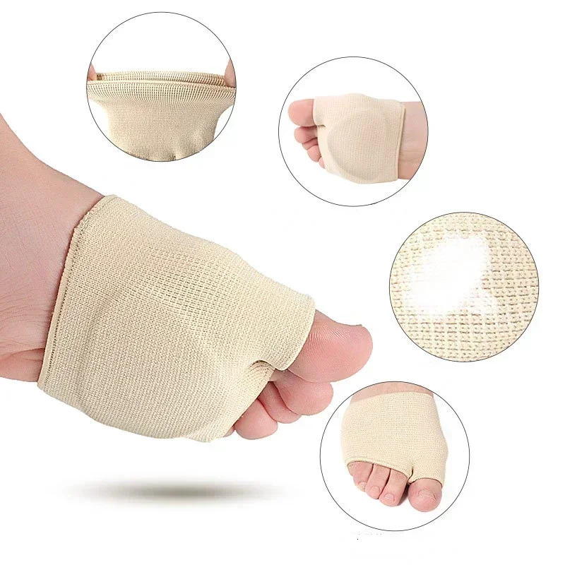 1 Pair Silicone Metatarsal Sleeve Pads Half Toe Bunion Sole Forefoot Gel Pads Cushion Half Sock Prevent Calluses Blisters 250613