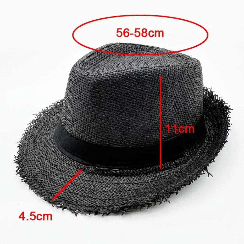 Straw Sun Hat Mens Womens Casual Breathable Cowboy Wide Brim Jazz Hat Sun Protection Fashion Beach Caps Summer 250616