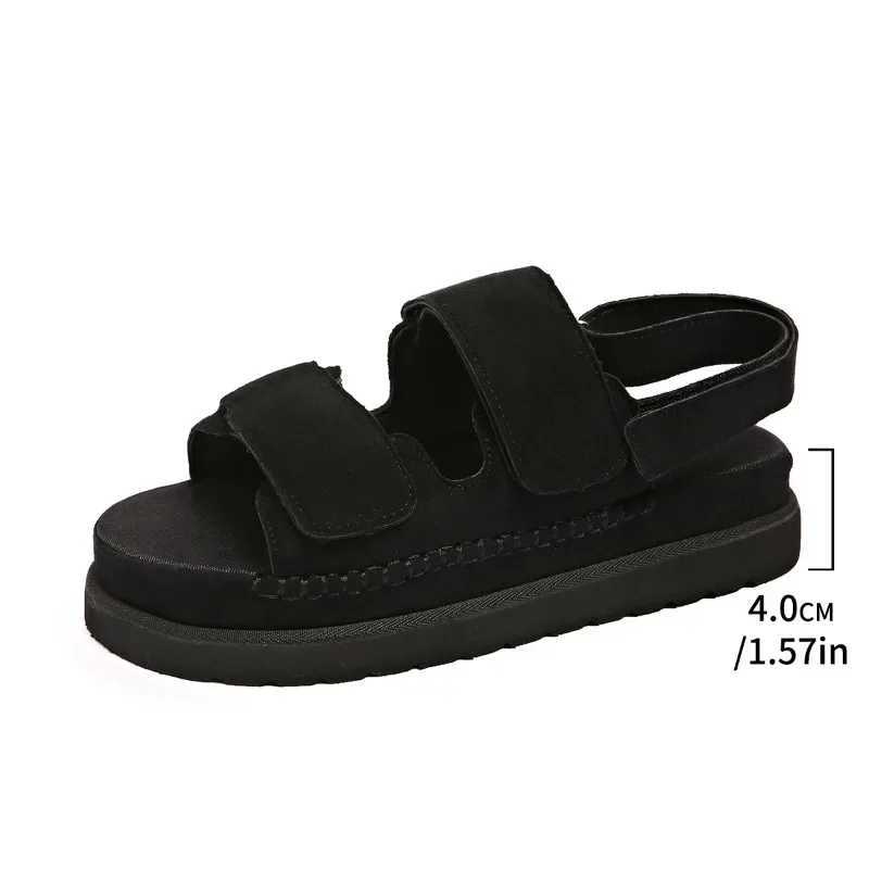 2025 Roman Platform Womens Sandals Summer Casual Height Increase Shoes Woman New Open Toe Sandals Women Solid Flat Beach Shoes Z250617
