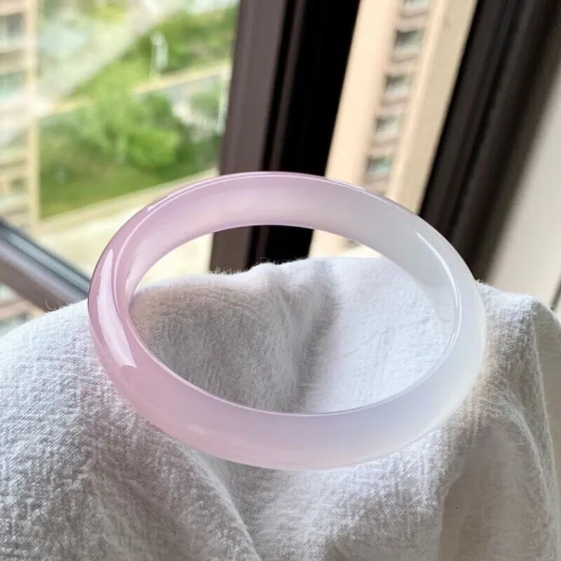 Tulip Pink Peach Bracelet Womens Flat Strip High Ice Transparent Beauty Bracelet 250616