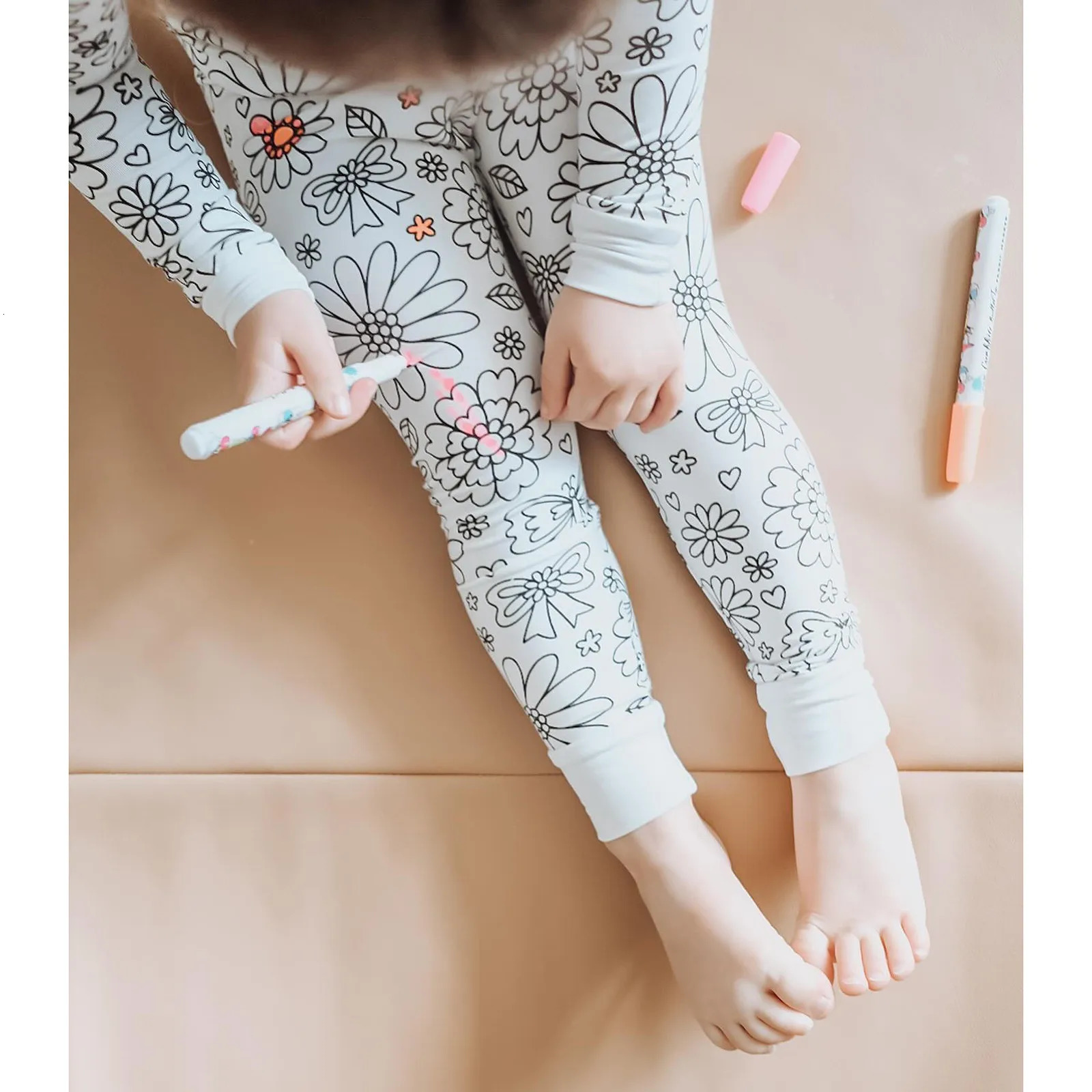 Kid DIY Hand Painted Homewear Set Colouring Pajama Sets For Boy And Girl Can Play With And Wear Girl Outfits Size 14 250617