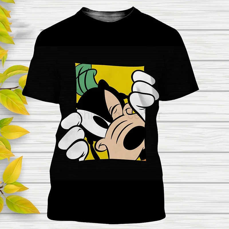 Disney 2024 New Disney Goofy 3D Print T-Shirts Cartoon Streetwear Men Women Tees Tops Kids Boys Girls Casual Fashion T Shirt W250617
