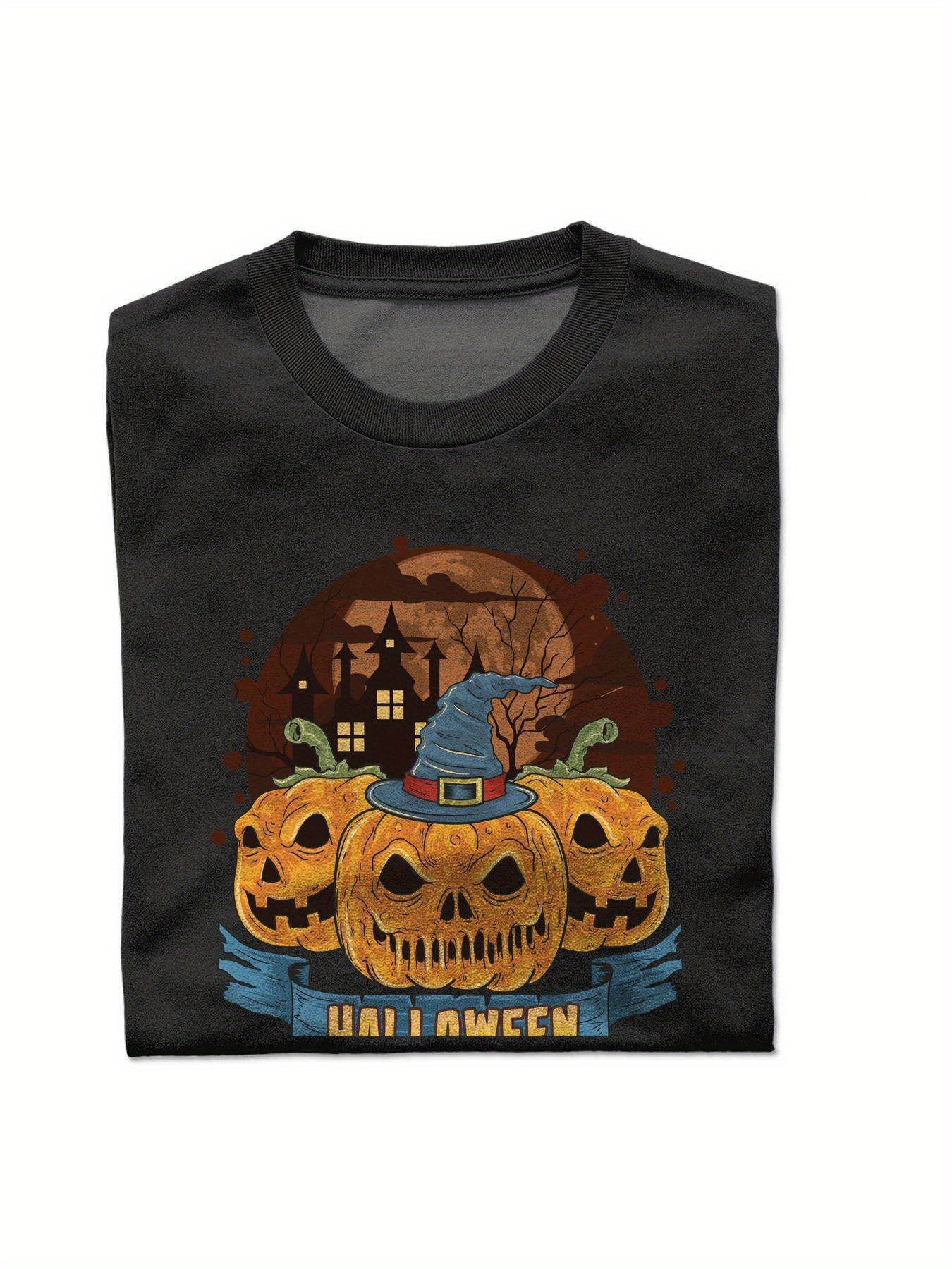Dongdumaoyi 180G White Men Round Collar T Shirts Short Sleeve Black Adult S-3Xl Cotton Skull Halloween e074