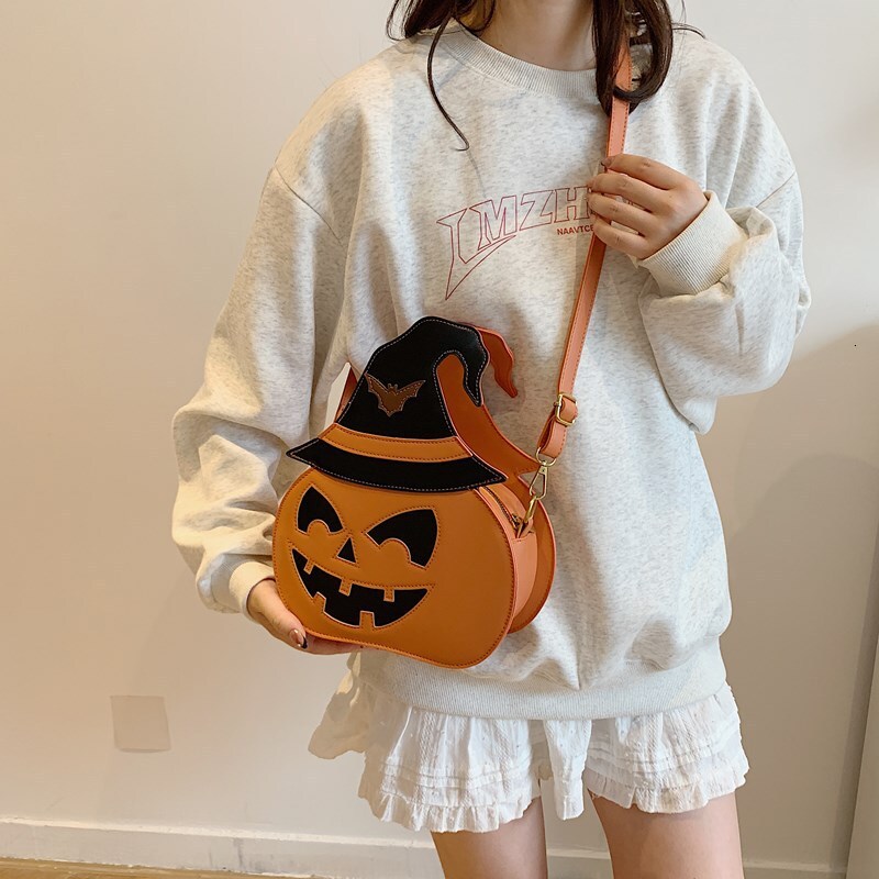 Free Shipping 2025 New Designer Bag Halloween Pumpkin Trendy Women's One Shoulder Handbag Fashion High Quality Shopping Bag