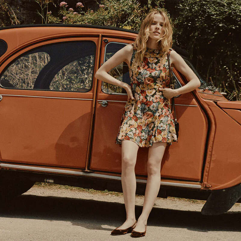 Dresses for Woman Vestido De Mujer Luxury Dress 858 Summer New 2025 Round Neck Pullover Sleeveless Short Dress Silk Floral Vacation Style French Women