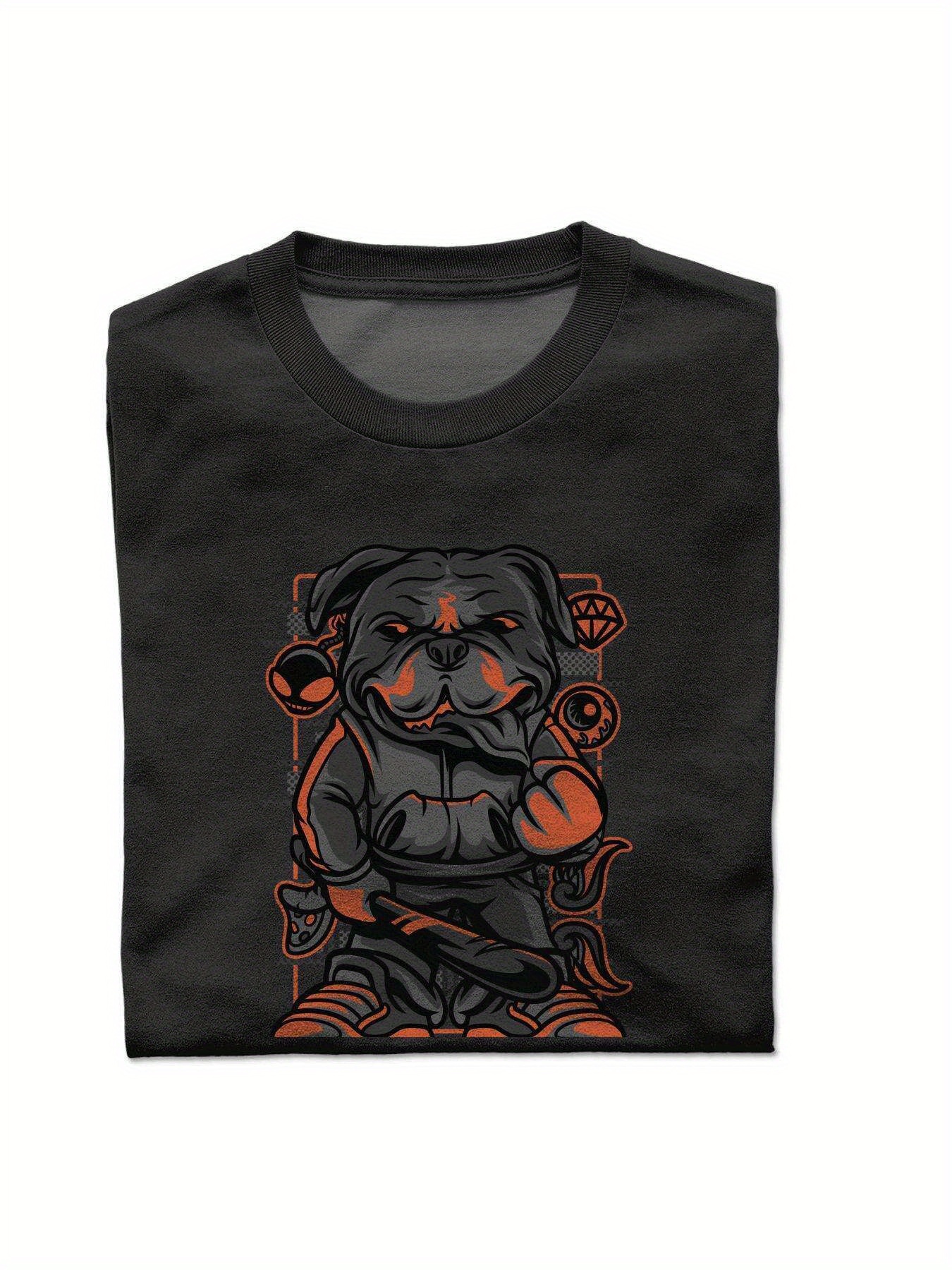 Dongdumaoyi Men Black White 180G Graphics Round Collar T Shirts Short Sleeve S-3Xl Cotton Tiger Adult 5fa3
