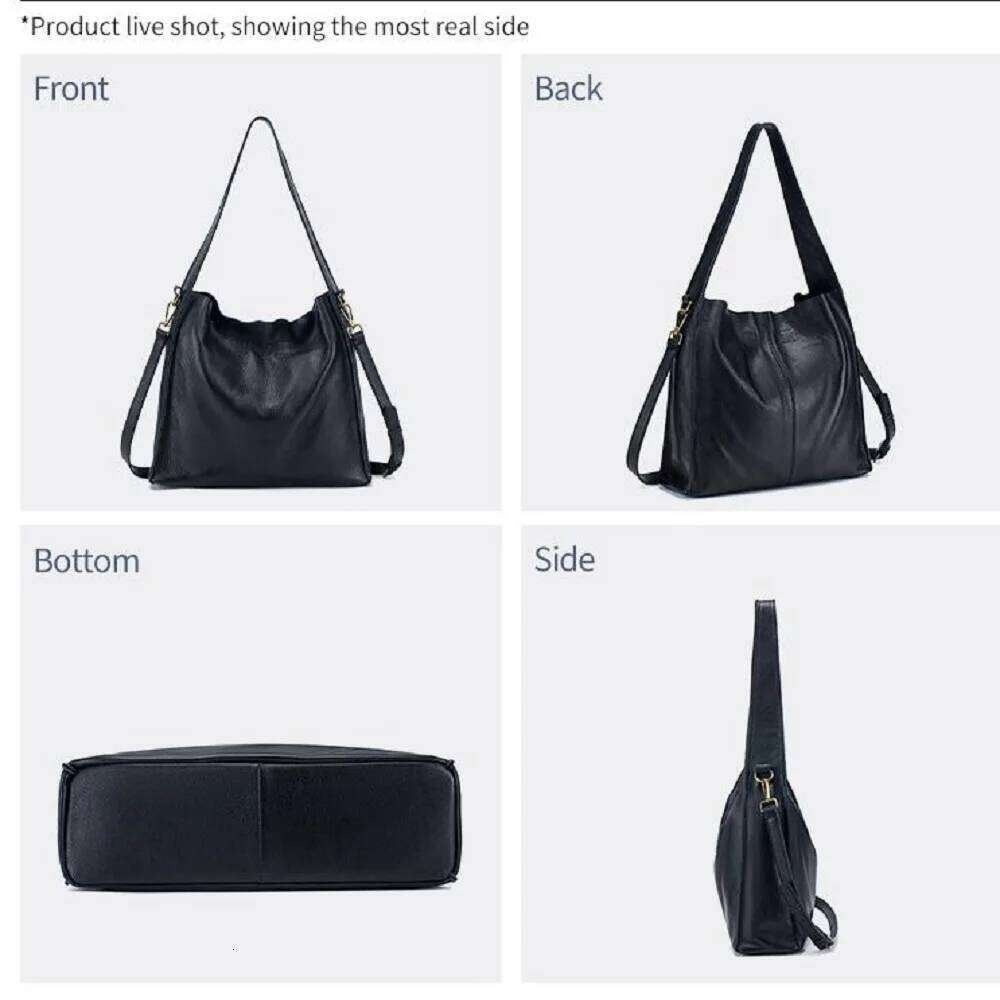 Fashion Women's Genuine Leather Large Capacity Tote Shoulder Crossbody Bags Ladies Business Office Working Commuter Bag