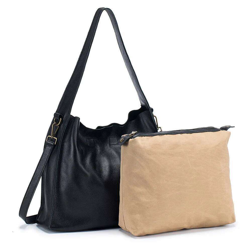 Fashion Women's Genuine Leather Large Capacity Tote Shoulder Crossbody Bags Ladies Business Office Working Commuter Bag