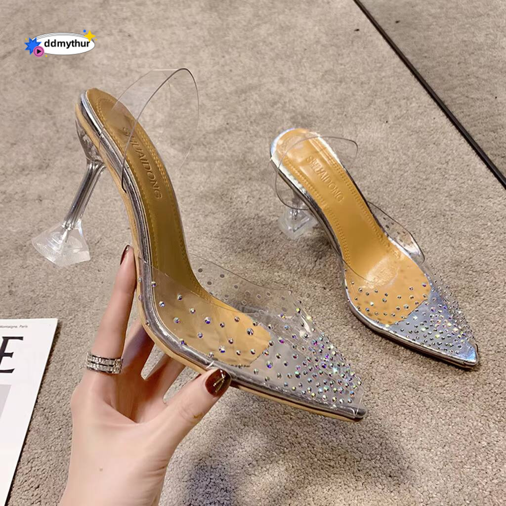 Sandals Platforms High Heel Point Transparent Shoes Single Crystal Dress Stiletto Summer Heels Women'S Casual Cork Women ddmythur