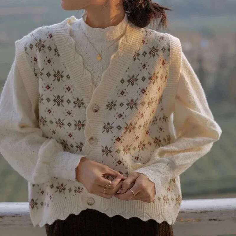 Female Sweater Casual Waistcoat Sleeveless Spring Autumn Warm New In Womens Knitted Vest Youthful Clothes Clothing Trend 2025