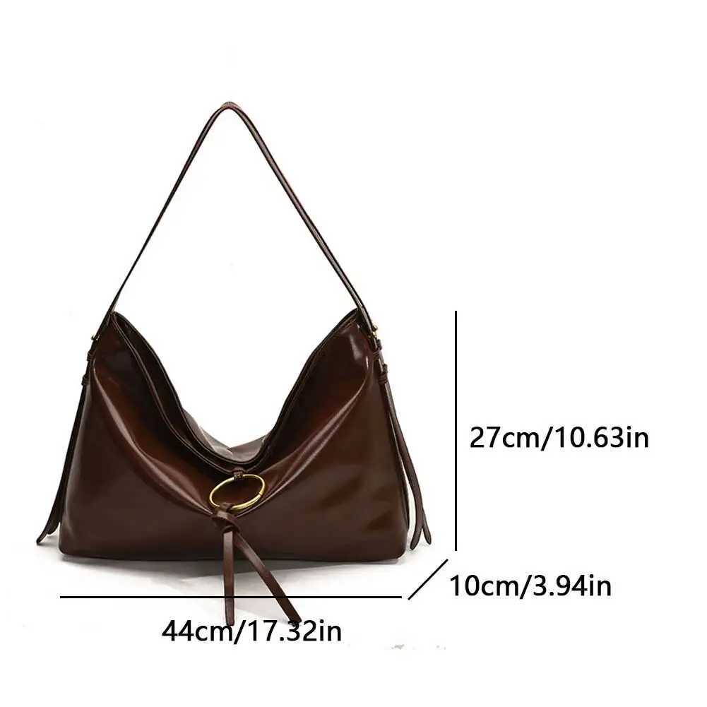 PU Leather Hobo Underarm Bags Trendy Top Handle Satchel Slouchy Shoulder Purse Top Handle Bag Large Work Bags for Women Z250617