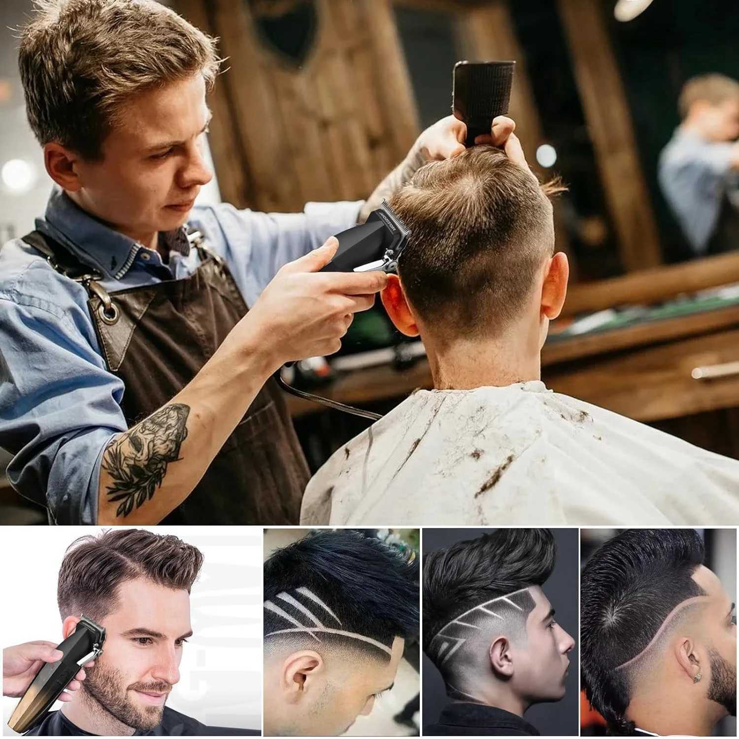 Original Metal 9000RPM Professional Mens Hair Clipper Rechargeable Hair Trimmer Barber Cordless Hair Cutting Electric Salon R250926