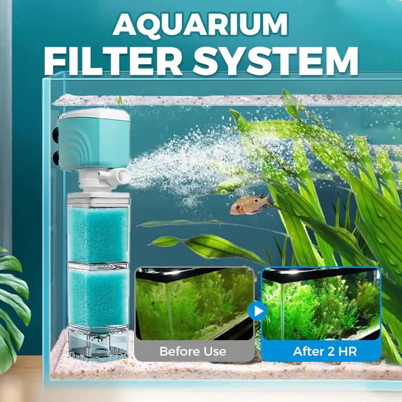 Automatic Aquarium Filter System 4W/220V Fish Tank Built-in Filter Oxygenated Water Circulation Anti Backflow Fish Water Pump 250613