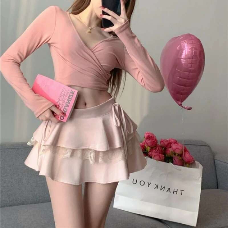 Cute Woman Skirt Patchwork Skirts for Women Kawaii Ruffle Casual High Quality Luxury Elegant New In Harajuku Summer 2025 Stylish