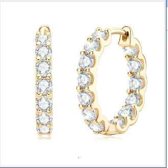 Gra Certified 2.6ct Moissanite Earring 925 Sterling Sliver Wedding Huggie Moissanite Hoop Earring for Women Wedding Jewelry