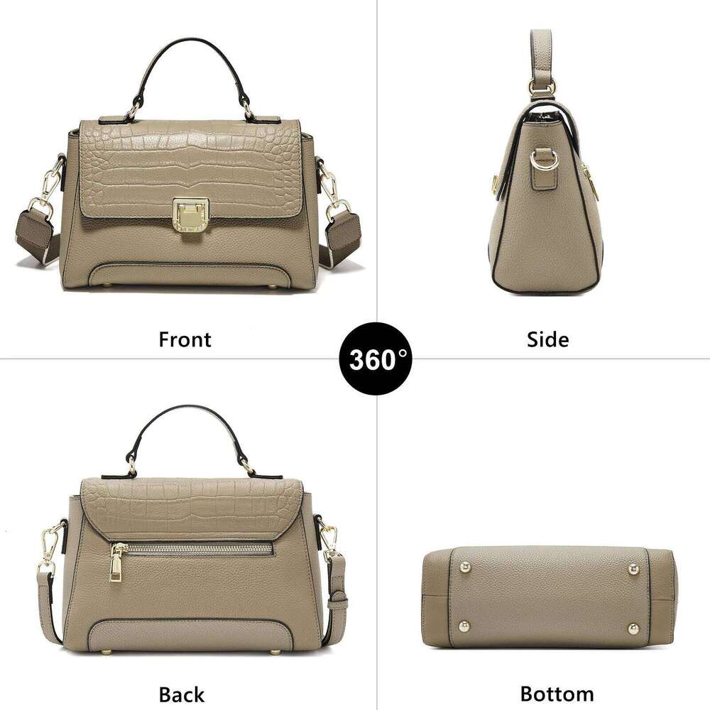 FOXER Genuine Leather Shoulder Crossbody Bag Lady Classic Handbag Gift For Wife, Lover, Grilfriend