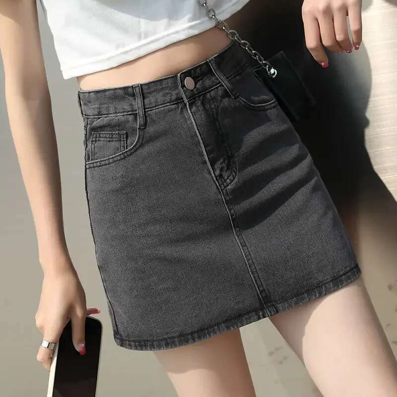 Jeans Skirts for Women Streetwear Chic and Elegant Stylish Vintage Harajuku Y2k Cheap High Waist Wrap Tight Woman Denim Skirt