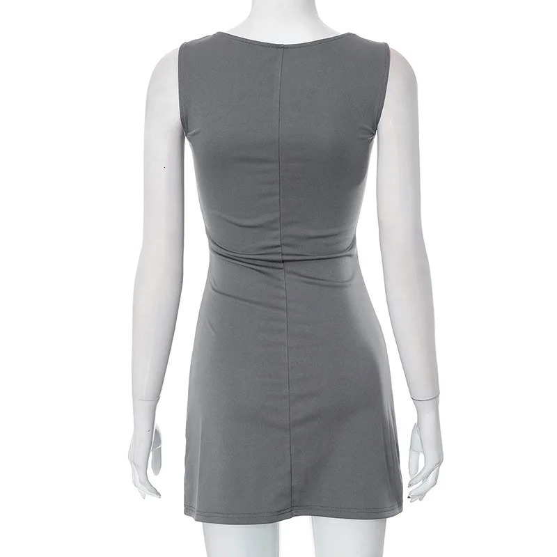 Woman Dress Sleeveless Knit Slim A-Line Female O-Neck Seveless Mini Dresses Sheath Summer Clothing Streetwear Y2K Qtraf2411 250616