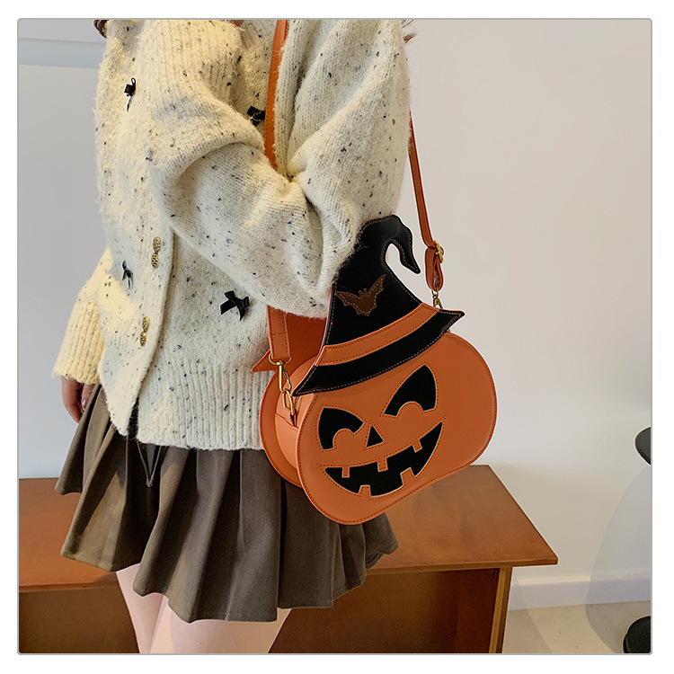 Free Shipping 2025 New Designer Bag Halloween Pumpkin Trendy Women's One Shoulder Handbag Fashion High Quality Shopping Bag