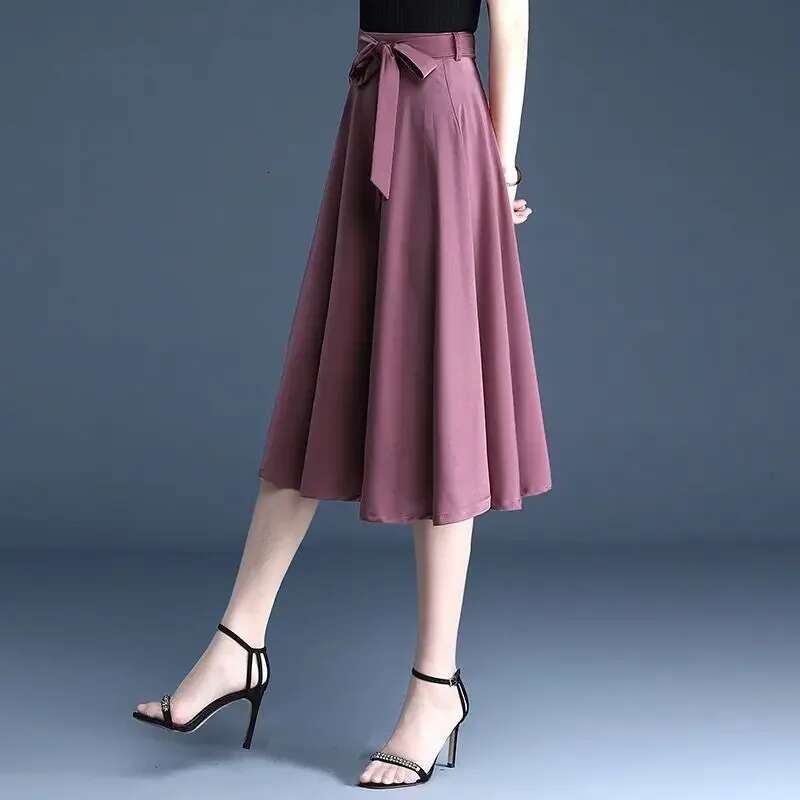 Woman Skirt Summer 2025 Midi A Line Skirts For Women Offer Original Hot Aesthetic New In Luxury Elegant Casual High Quality V