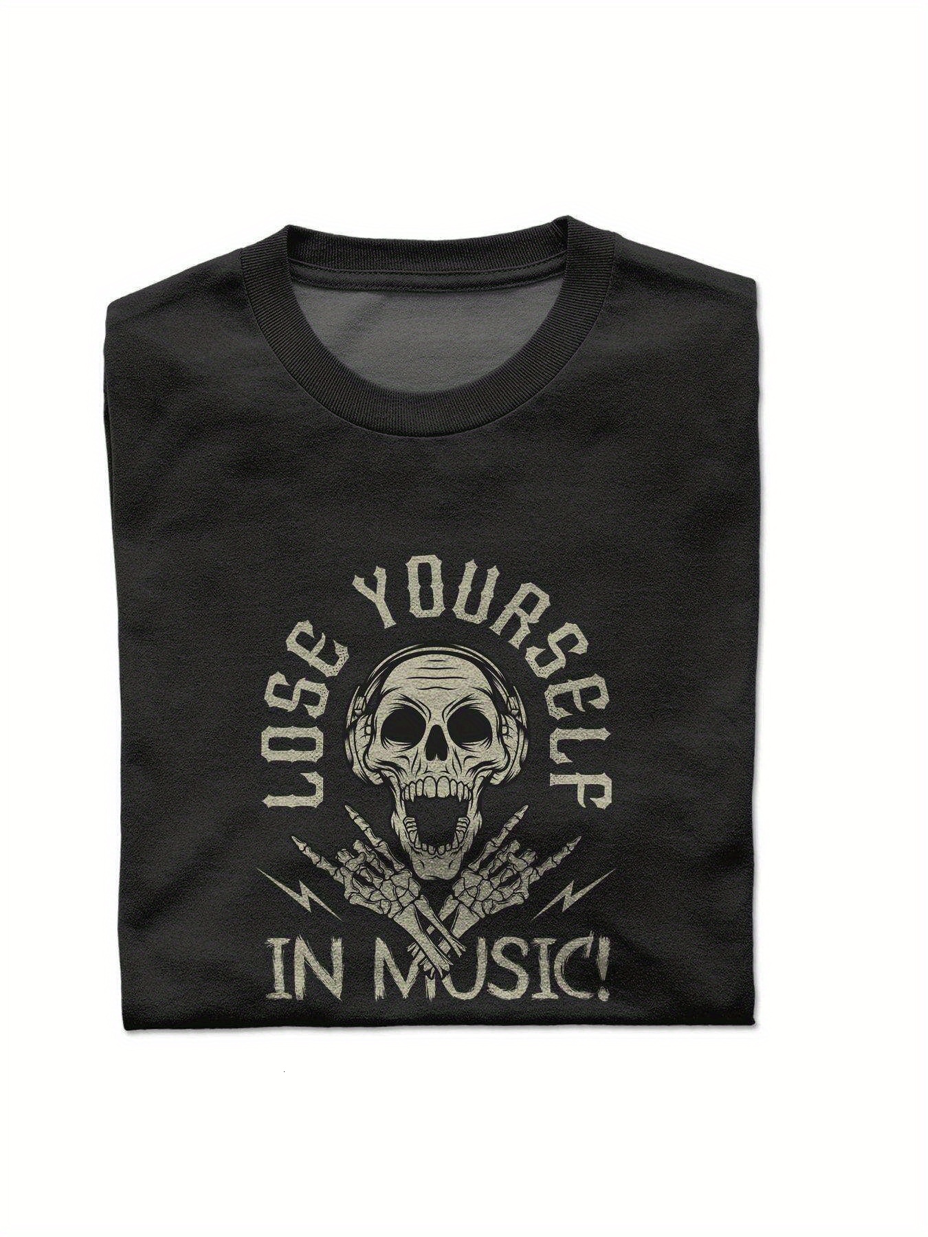 Dongdumaoyi White Black Men Adult Round Collar Short Sleeve Skull 180G Cotton Text S-3Xl T Shirts d16f
