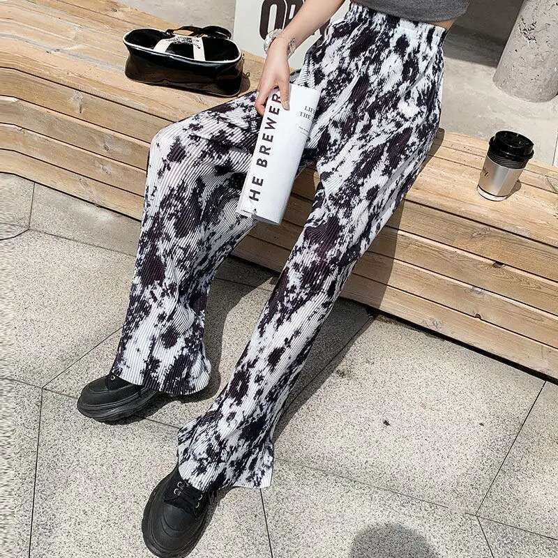 Clothing Fluid Womens Pants Wide Leg Trousers Woman Long Elastic Waist Original Harajuku Chic and Elegant G Korean Fashion 90s