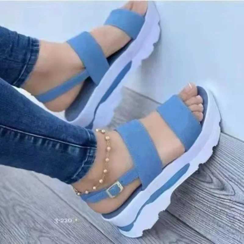2024 Women Summer Platform Sandals Strap Open Toe Thick Bottom Punk Ladies Casual Flats Beach Shoes Womens Sandals Z250617