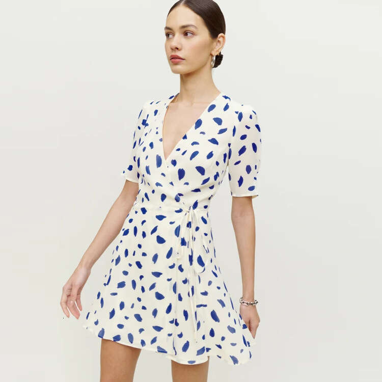 Beach Dress Women Designer Clothing Long Dress Special Offer N429 Summer 2025 Printed Short Slim Tea French Style Womens Dress